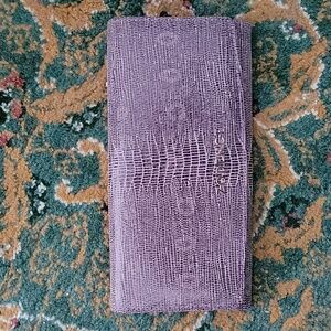 NWOT ZODENCE Large Purple Accordian Snap Closure Snakeskin Wallet
